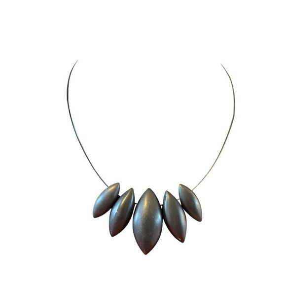 Culture Mix Chic Black and White Statement Necklace. - Picture 5 of 7